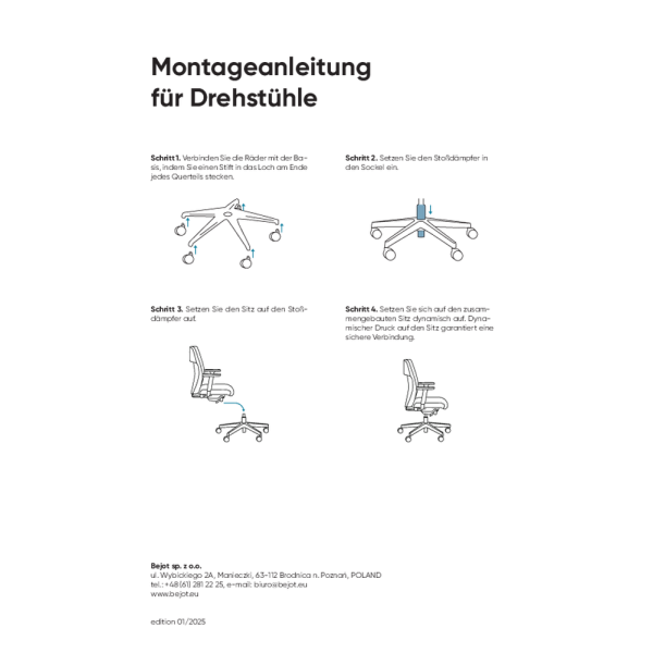 Montageanleitung für Drehstühle
